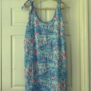Lilly Pulitzer Blue and Pink Sailboat Print Dress